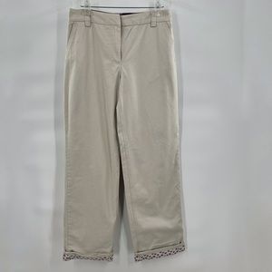 J. Crew khaki pants hem floral style 44309 size 8